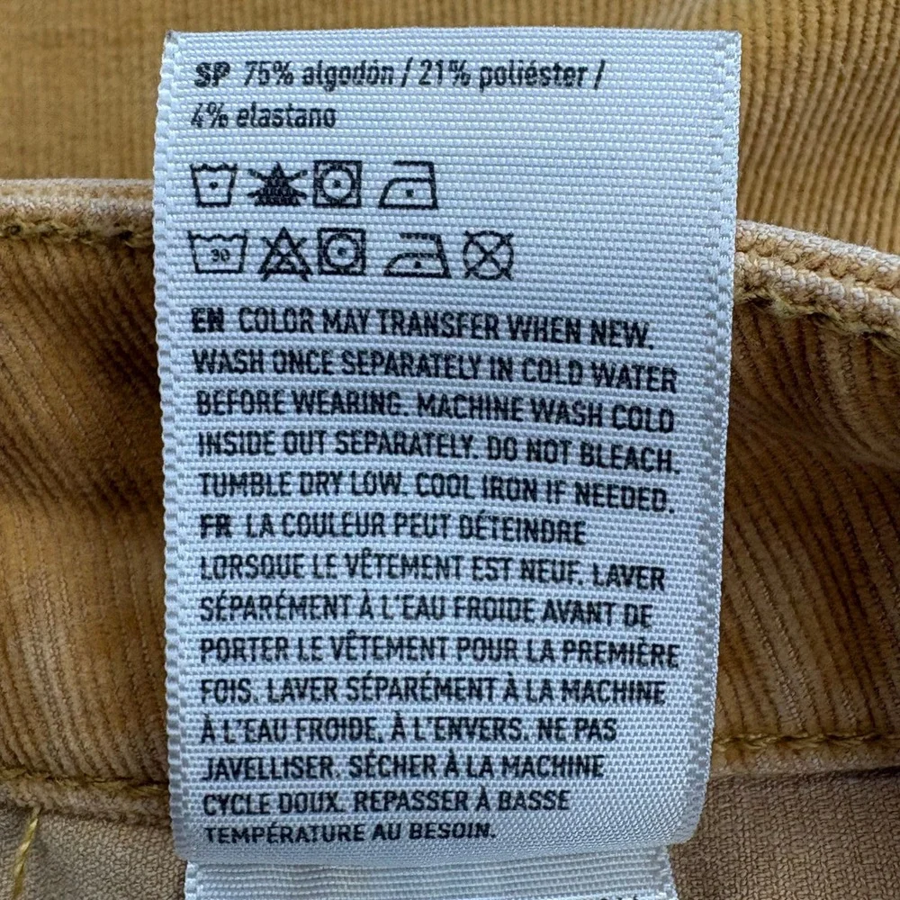 American Eagle Corduroy Mini Skirt Mustard Yellow Super Stretch Size 8 Regular